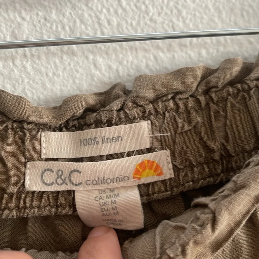 C&C California Women’s Linen Boho Shorts Size Medium - Picture 5 of 6